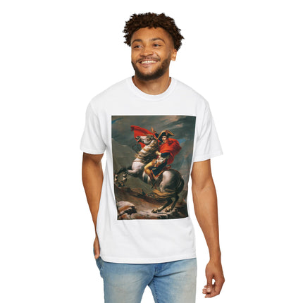 Napoleon Crossing the Alps by Jacques-Louis David Unisex Garment-Dyed T-shirt