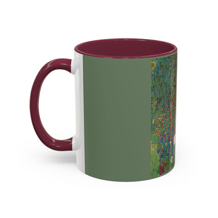 Farm Garden with Sunflowers by Gustav Klimt Colorful Mugs (11oz, 15oz)