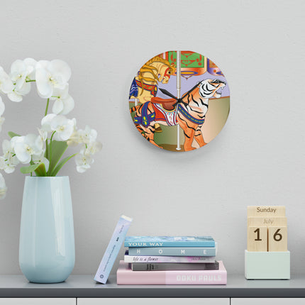 Carousel Splendor Acrylic Wall Clock, Round and Square