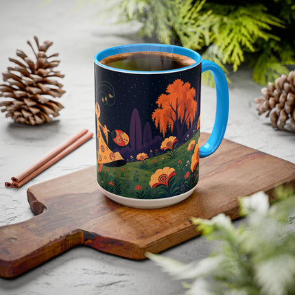 🌙🌼 The Moonlit Floral Dancer Colorful Mug – Art Deco Garden Fantasy