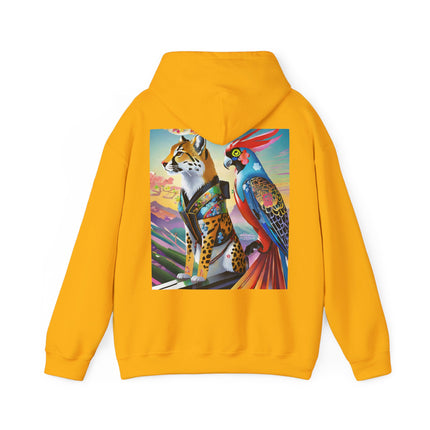 Cheetah and Parrot Cybernetic Duet – Heavy Blend™ Hooded Sweatshirt