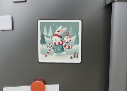 Candy Cane Timekeeper Bunny Die-Cut Magnets (5 Sizes)