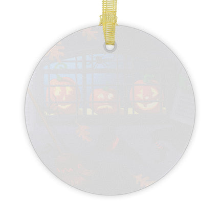 Whimsical Halloween Mischief Glass Ornament