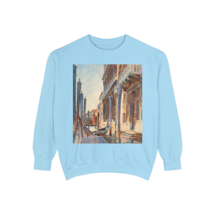 Gondola Moorings on the Grand Canal by John Singer Sargent Unisex Garment-Dyed Sweatshirt