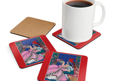The Jealous Parrot by George Barbier Corkwood Coaster Set