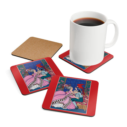 The Jealous Parrot by George Barbier Corkwood Coaster Set