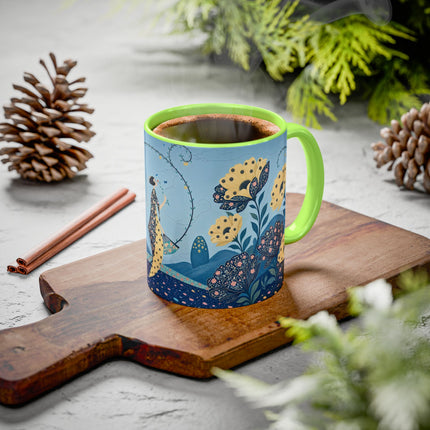 🌼🦋 The Enchanted Butterfly Garden Promenade Colorful Mug – Art Deco Floral Whimsy