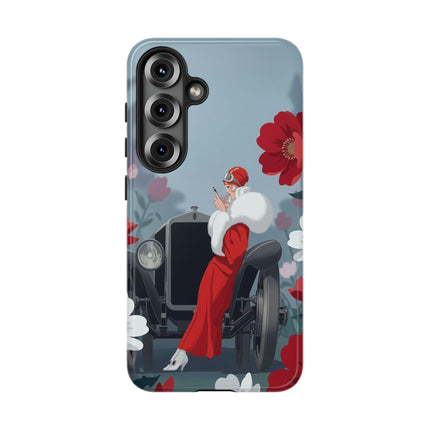 🚗🌺 The Lady Of The Grand Touring Car Phone Case – Art Deco Motoring Elegance