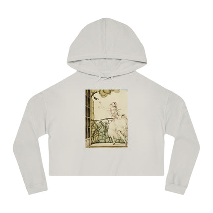 Sur talons rouges (On Red Heels) pl 02 by Gerda Wegener Women’s Cropped Hooded Sweatshirt