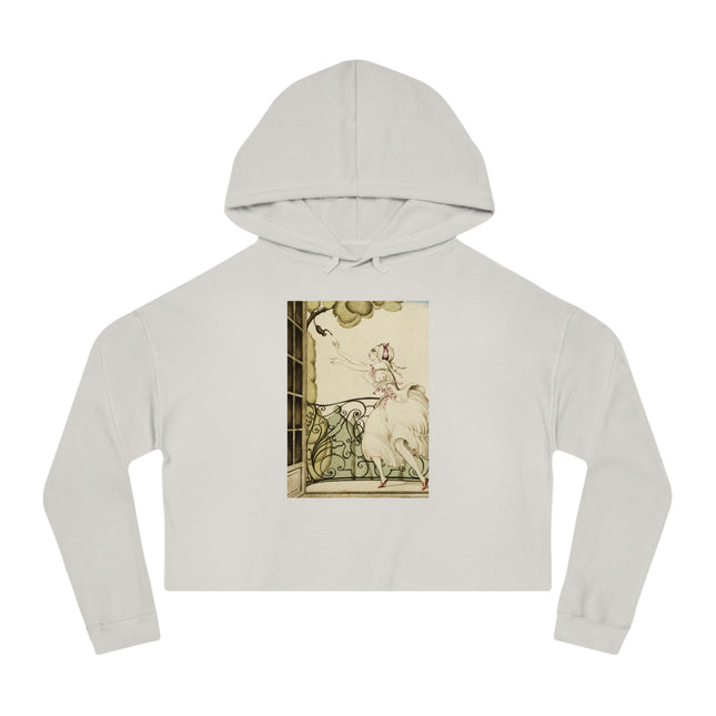 Sur talons rouges (On Red Heels) pl 02 by Gerda Wegener Women’s Cropped Hooded Sweatshirt