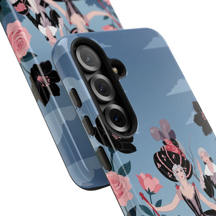 🌹🎭 The Rose Masquerade Promenade Phone Case – Art Deco Floral Elegance