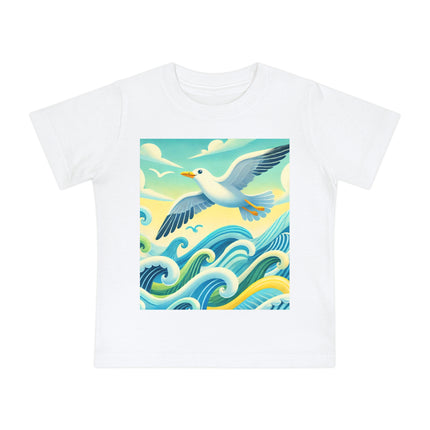 Seagull Riding a Wave Baby T-Shirt – A Splash of Seaside Adventure