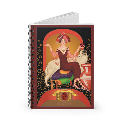 January & Garnet (from the Gem Series) by Sofia Chiostri Spiral Notebook - Ruled Line