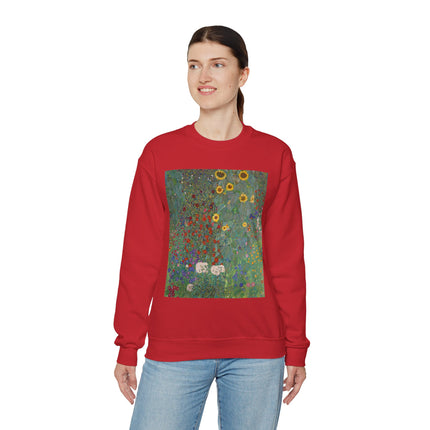 Farm Garden with Sunflowers by Gustav Klimt Heavy Blend™ Crewneck Sweatshirt