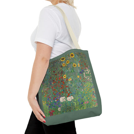 Farm Garden with Sunflowers by Gustav Klimt Tote Bag (AOP)