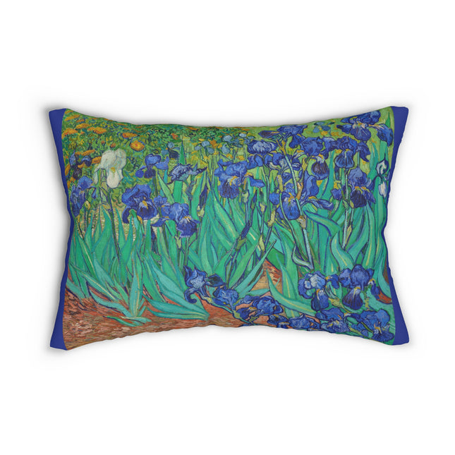 Irises by Vincent Van Gogh Spun Polyester Lumbar Pillow