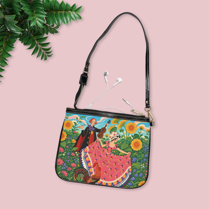 🎻🐓 The Garden Serenade Small Shoulder Bag – Art Deco Folk Whimsy