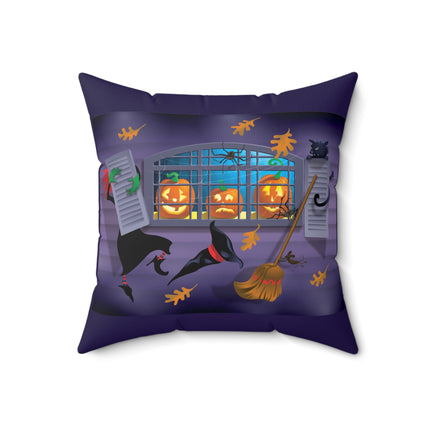 Whimsical Halloween Mischief Spun Polyester Square Pillow