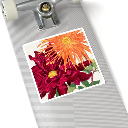 Dahlia Flower by Tanigami Kônan Kiss-Cut Stickers (4 Sizes)