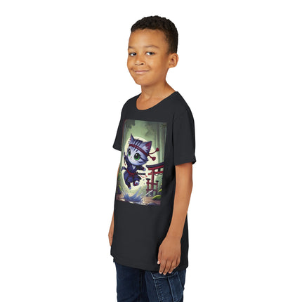 Moonlit Samurai Kitty Youth Short Sleeve Tee