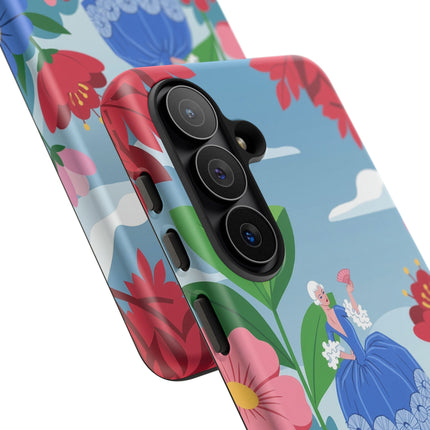 🌺🪭 The Lady Of The Grand Flower Terrace Phone Case – Art Deco Garden Elegance