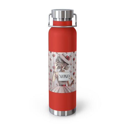 Fashionably Yours, XOXO Copper Vacuum Insulated Bottle, 22oz