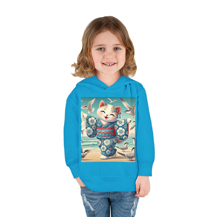 Geisha Kitten by the Seaside Toddler Pullover Fleece Hoodie