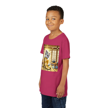 Playful Kitten in the Tea Room Youth Short Sleeve Tee