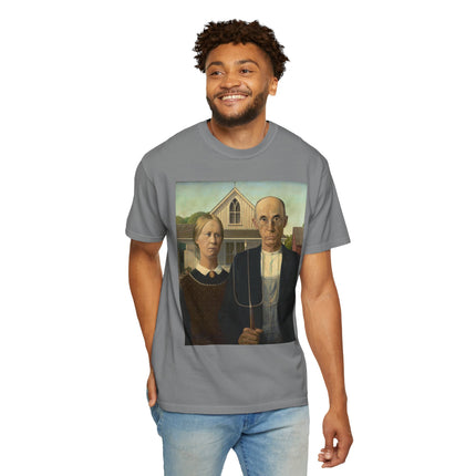 American Gothic by Grant Wood Unisex Garment-Dyed T-shirt