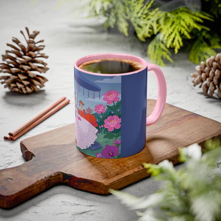 The Lady Of The Garden Tea Party Colorful Mugs – Art Deco Floral Elegance