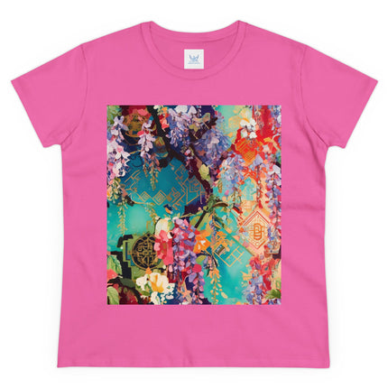 Golden Wisteria Symphony Women's Midweight Cotton Tee