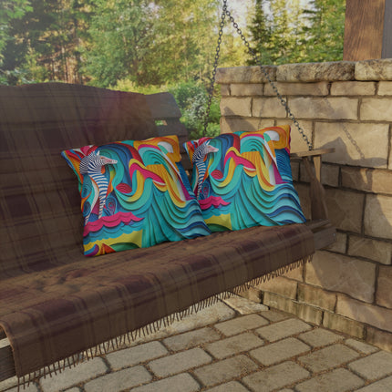 Surfing Zebra Outdoor Pillows