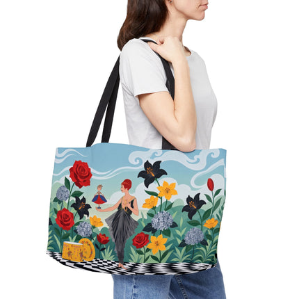 🌹🎭 The Lady Of The Little Dancer Weekender Tote Bag – Art Deco Floral Fantasy