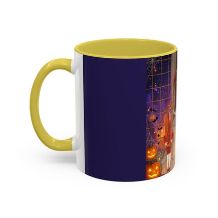 🌙🎃 The Moonlit Parlor Masquerade Colorful Mug – Elegant Halloween Romance