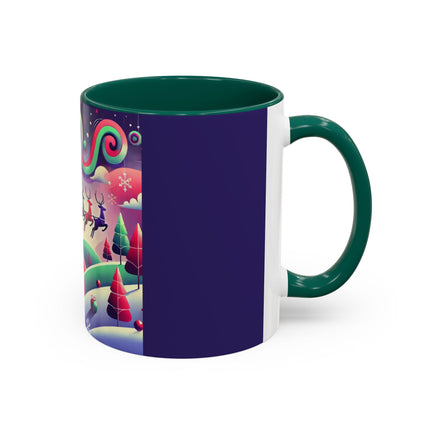 Festive Reindeer Flight Colorful Mugs (11oz, 15oz)