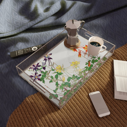 Aquilegia Flowers by Tanigami Kônan Acrylic Serving Tray