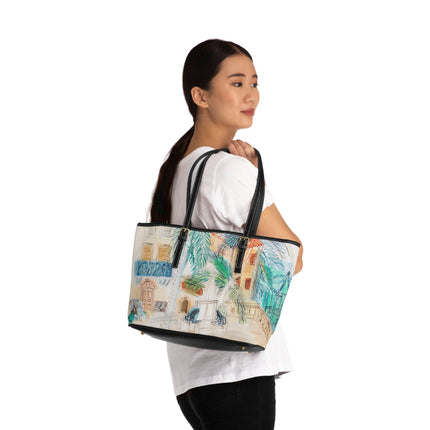 Couple sur un banc, Place d’Hyères by Raoul Dufy PU Leather Shoulder Bag