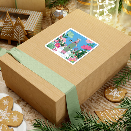 🐦🎄 The Lady Of The Christmas Songbird Kiss-Cut Sticker – Art Deco Holiday Fantasy