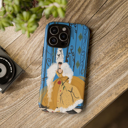 🎭🌹 The Lady At The Masquerade Gates Phone Case – Art Deco Fashion Illustration
