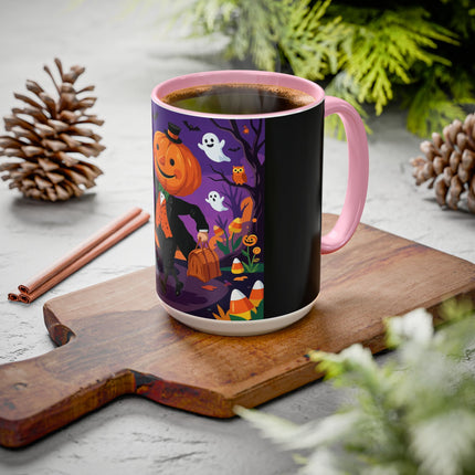 🎃🏮 The Pumpkin Gentleman's Moonlit Stroll Colorful Mug – Whimsical Halloween Charm