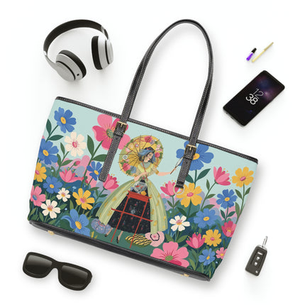 🌸🪞 The Floral Parasol Reflection Shoulder Bag – Art Deco Garden Fantasy