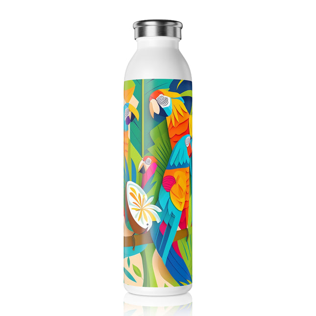 Colorful Macaws Slim Water Bottle
