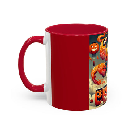 Jack-O’-Lantern Drums & The Kabuki Rabbit Colorful Mugs (11oz, 15oz)