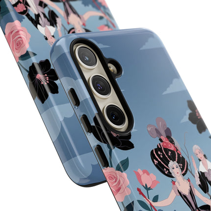 🌹🎭 The Rose Masquerade Promenade Phone Case – Art Deco Floral Elegance