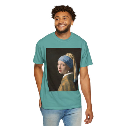 Girl with a Pearl Earring by Johannes Vermeer Unisex Garment-Dyed T-shirt