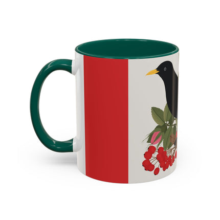Blackbird & Rose Colorful Mugs – Timeless Elegance & Nature's Harmony