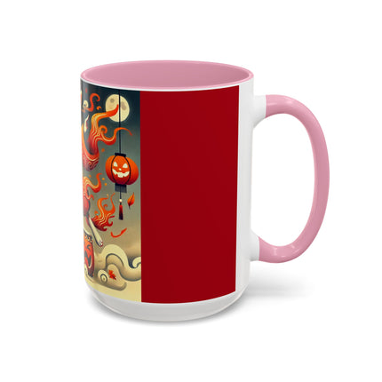 Jack-O’-Lantern Drums & The Kabuki Rabbit Colorful Mugs (11oz, 15oz)