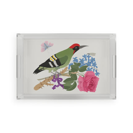 Woodpecker & Rose Acrylic Serving Tray