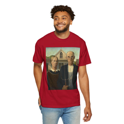 American Gothic by Grant Wood Unisex Garment-Dyed T-shirt