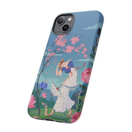 🌸☂️ The Lady Of The Falling Blossoms Phone Case – Art Deco Garden Whimsy